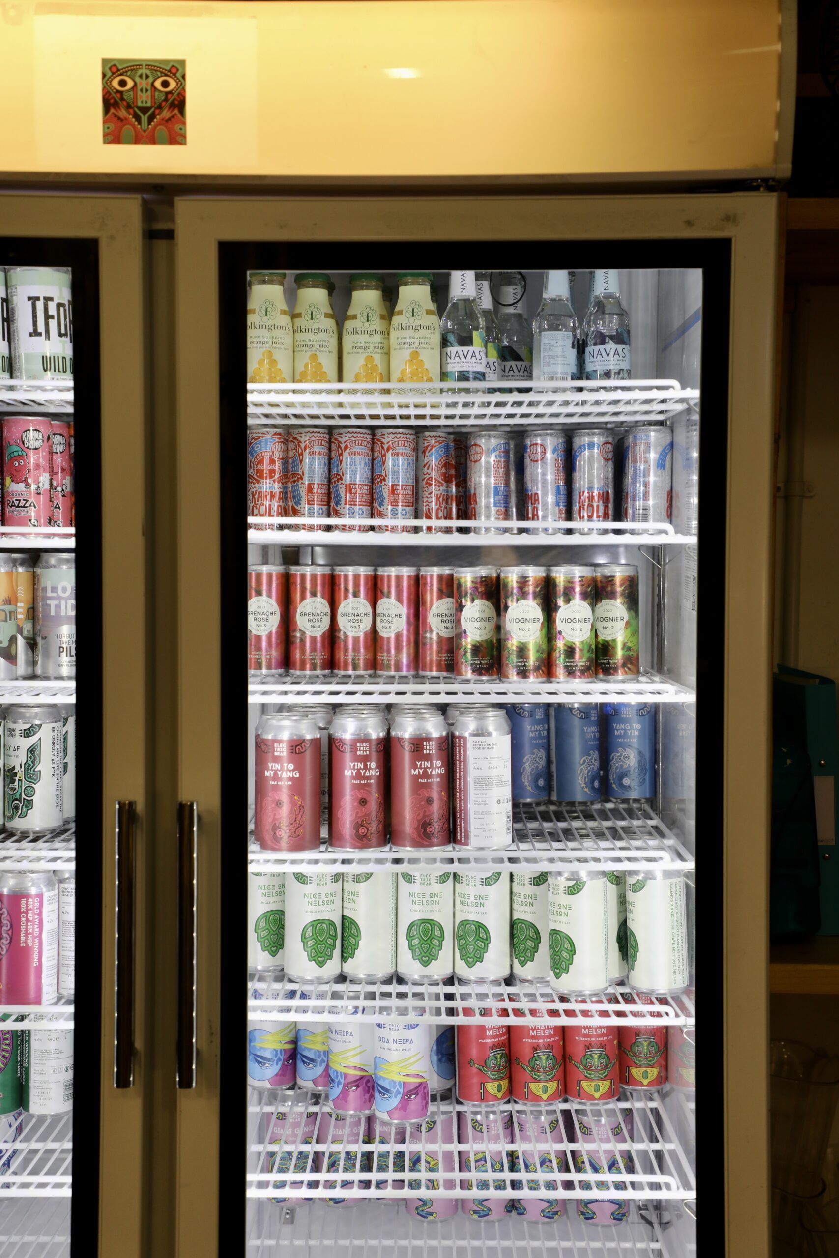 Canned Wine Co. in the fridges at Electric Bear Brewery