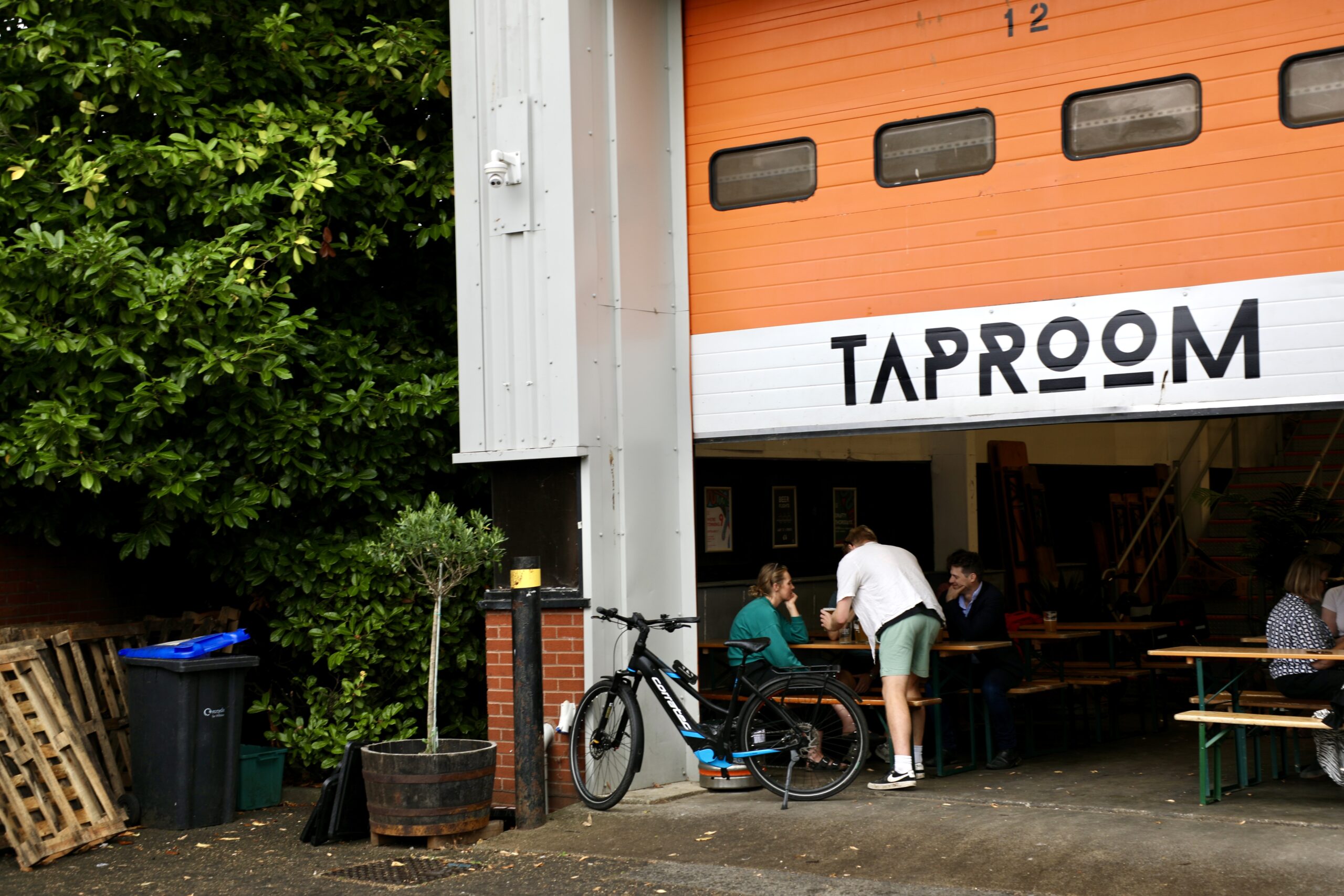 View of Electric Bear Brewing taproom outdoors