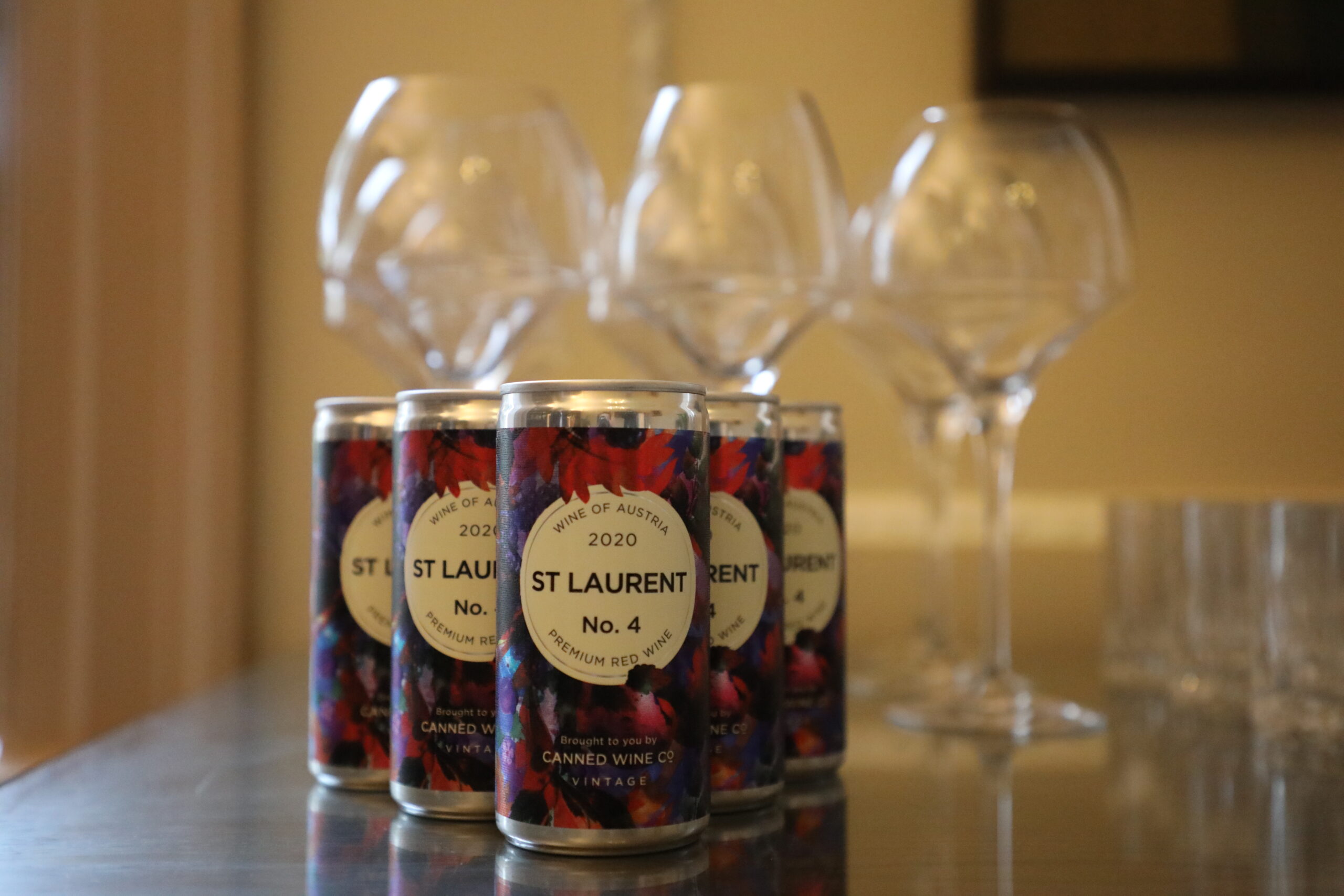 A range of vintage designated canned wines from Canned Wine Co. for The Royal Crescent five star hotel.