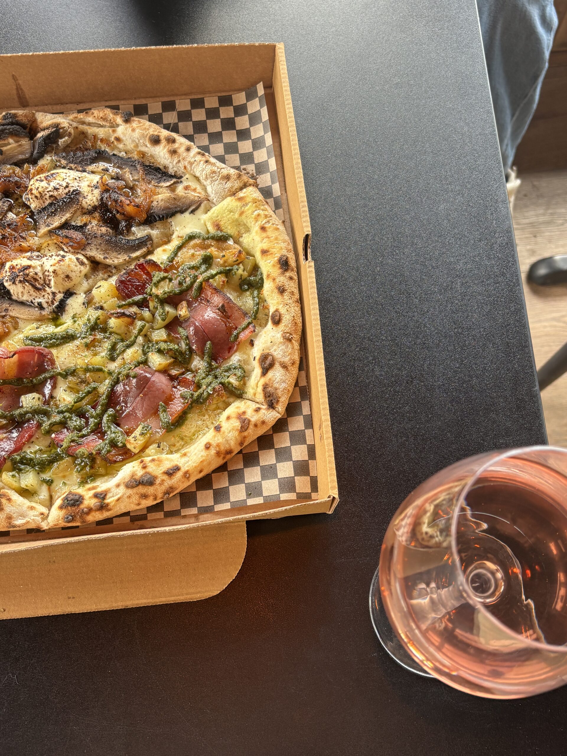 Pizza is the perfect pairing with our organic The Copper Crew Rosato wine from Puglia, Italy.